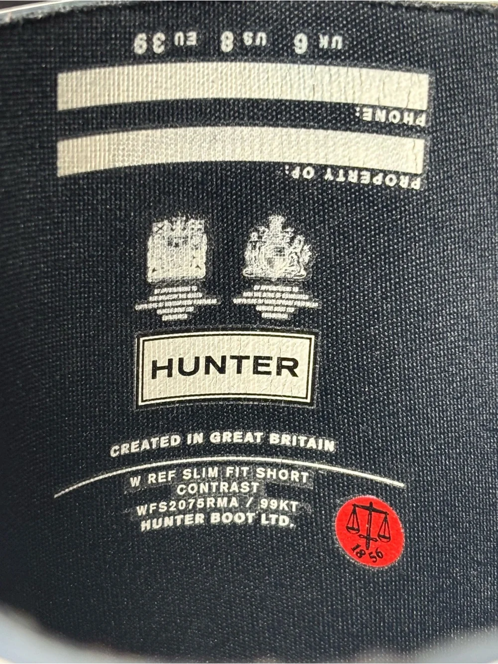 Hunter Boots Refined Slim Fit Contrast Rain Boots Dark Navy White Women Size 8